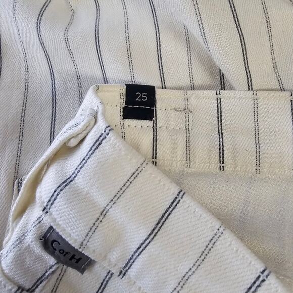 Citizens of Humanity Striped Drew Fray High Rise Crop Flare Jeans Size 25 Boho - Picture 11 of 15